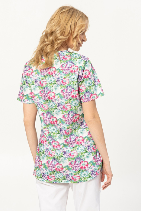 100% COTTON scrubs top, flower pattern, BN3