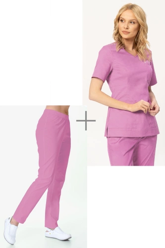 Medical set STRETCH, sweatshirt + pants, navy blue, XE6-G4