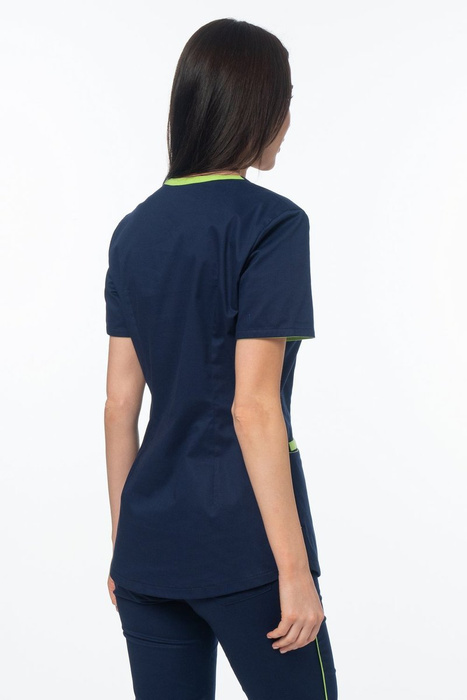 Scrubs set Soft Stretch, navy blue + lime XE4-G2