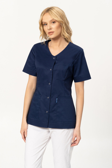 Scrubs top STRETCH, white, BE6-B