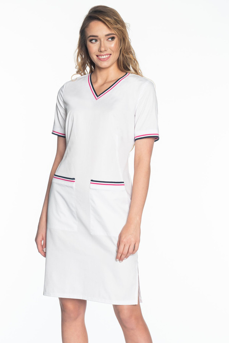 Medical dress SOFT STRETCH PREMIUM, white, SKE5-B