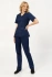Scrubs medyczny / komplet: bluza + spodnie z gumą w pasie Colormed Stretch XE7-G', granatowy, bawełna +
