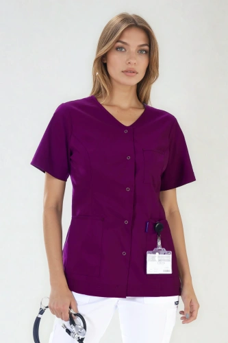 Żakiet medyczny Colormed Stretch,  śliwka, ZE6-SL, bawełna +