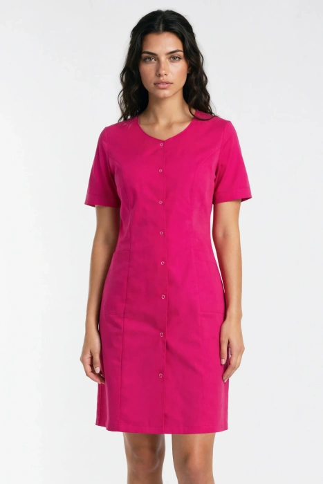 Medical apron/dress with press-studs, lime green, FC6-L