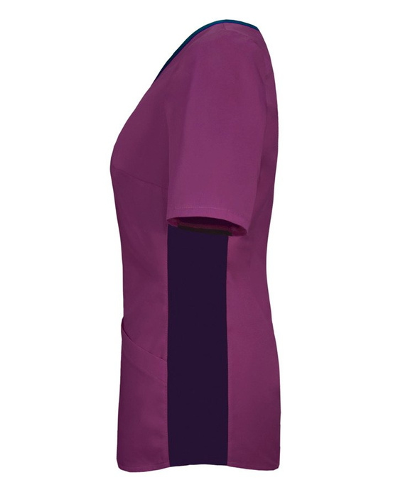 Scrubs top with ELASTIC SIDE PANELS BE1-SL, plum