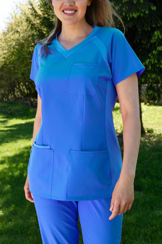 Women's medical blouse - ENERGY FLEX -  blue - BF1-N