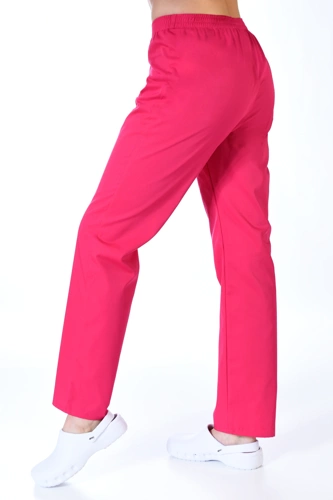 Spodnie medyczne damskie z elastycznym pasem Colormed,  fuksja , SC4(b)-F