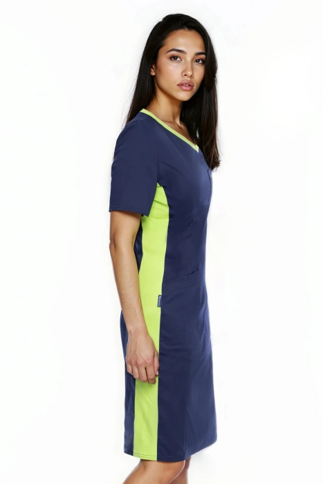 Scrubs dress with ELASTIC SIDE PANELS, fuchsia, SKE1-G