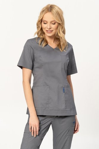 Bluza medyczna scrubs Colormed Stretch, szara,  BE6-S