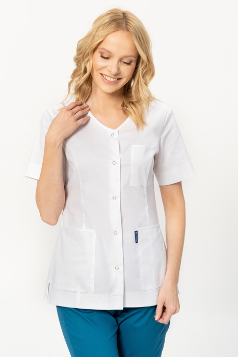 Żakiet medyczny / kosmetyczny Colormed Stretch, biały, ZE6-B', bawełna +