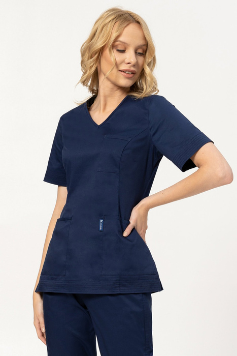 Bluza medyczna scrubs Colormed Stretch, granatowa,  BE6-G