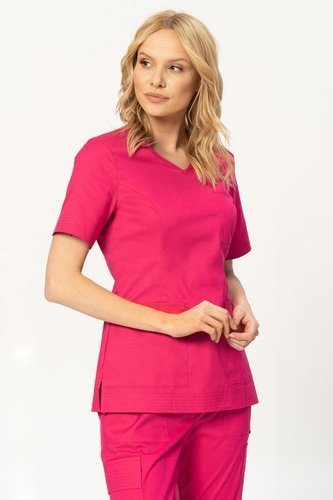 Scrubs top STRETCH, fuchsia , BE6-F