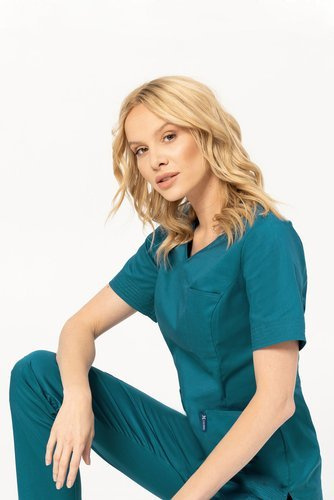 Bluza medyczna scrubs STRETCH, kolor morski,  BE6-M