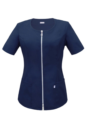 Scrubs jacket with a zipper ZC1-G, navy blue