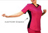 Scrubs top with ELASTIC SIDE PANELS BE1-F, fuchsia