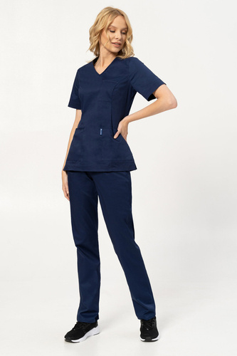 Medical set STRETCH, sweatshirt + pants, navy blue, XE6-G4