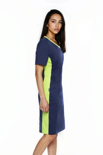 Scrubs dress with ELASTIC SIDE PANELS, fuchsia, SKE1-G