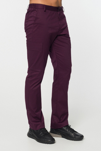 Men's medical trousers, burgundy, MSE6-Bu