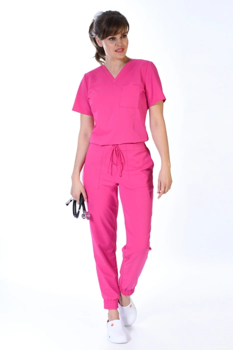 Women's medical blouse - PRO FLEX - pink - BF2-R