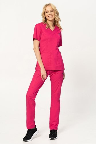 Medical set STRETCH, sweatshirt + pants, fuchsia, XE6-F