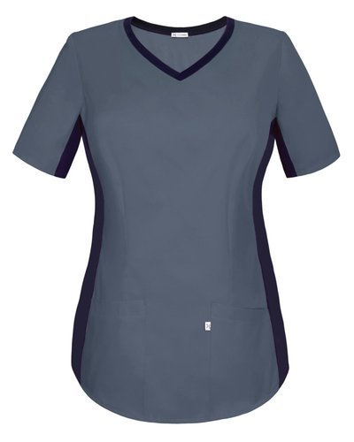 Scrubs top with ELASTIC SIDE PANELS BE1-SN, jeans blue
