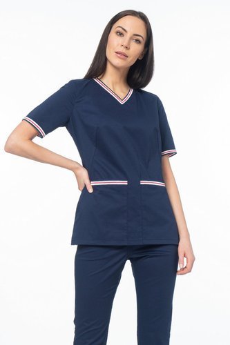 Bluza medyczna damska SOFT STRETCH PREMIUM, granatowa, BE5-G