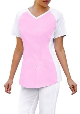Bluza medyczna z ELASTYCZNĄ DZIANINĄ, kolor jasny różowy, BE2-JR