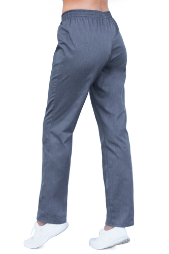 Spodnie medyczne damskie z elastycznym pasem, szary melanż, SC4(b)-Sm